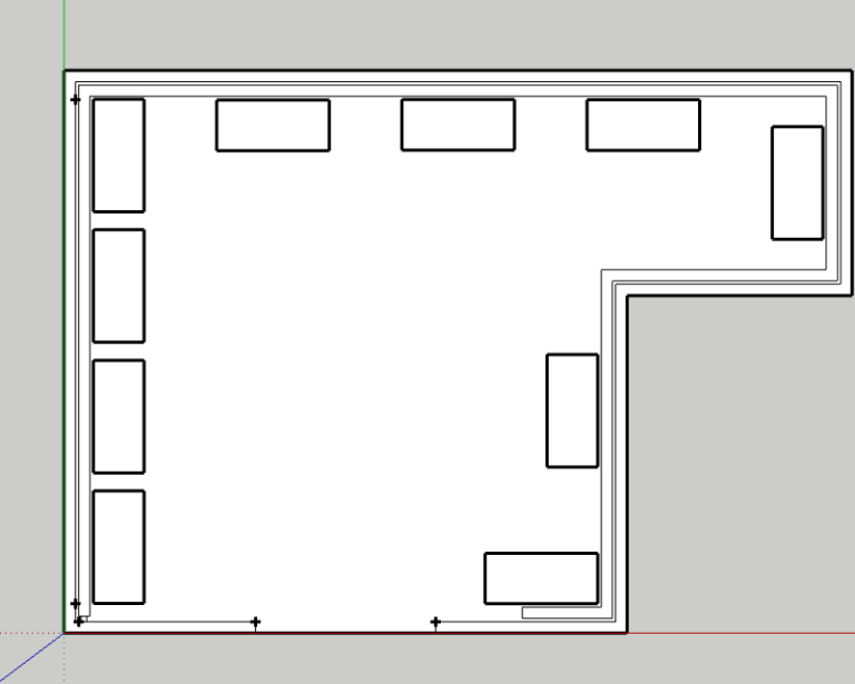 2D Grundriss einer Dachterrasse